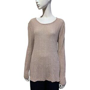 Y2K Isabella Bird Fisherman Sweater M Tunic Linen Silk Neutral Minimalist